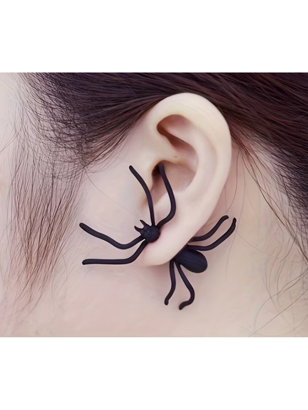 Black Spider Stud Earrings